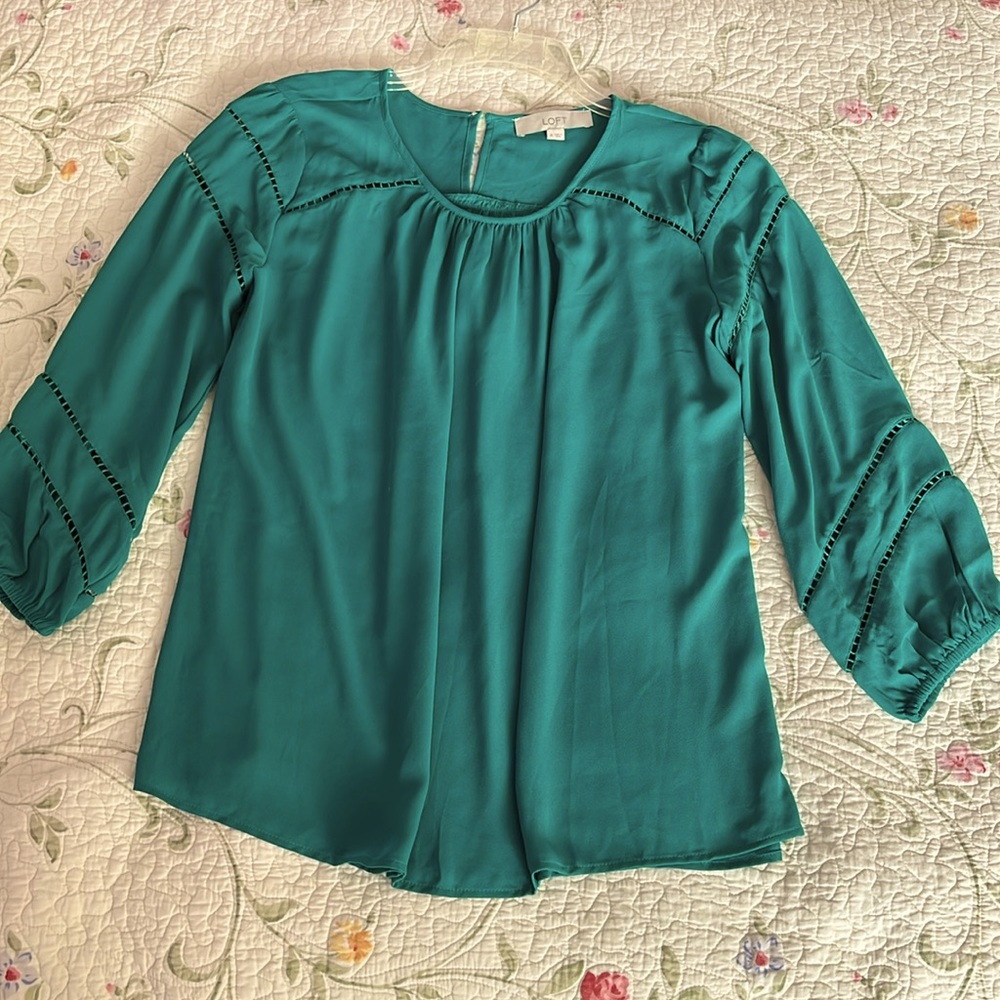 Loft Green Blouse Size Medium
